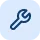 Wrench icon inside a rounded square button.