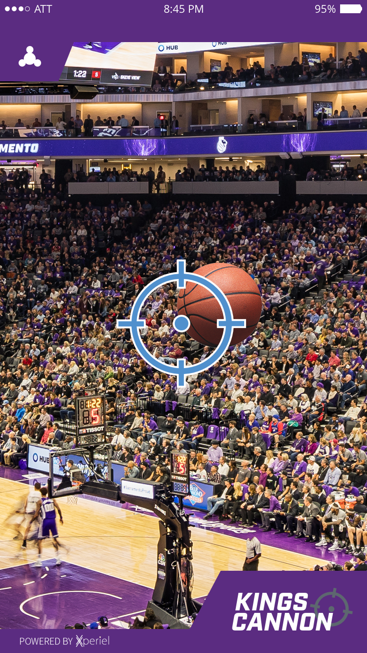 Device view of the AR cannon in action 