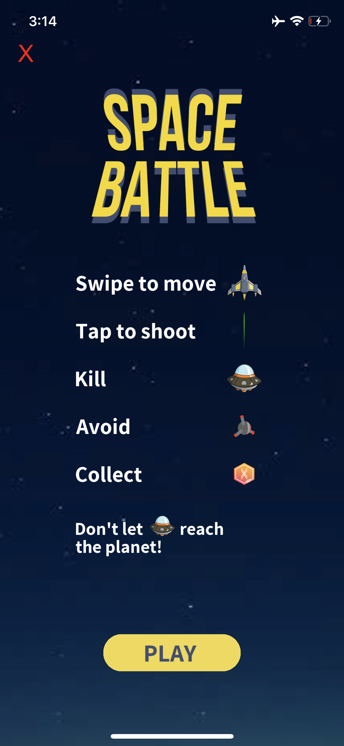 Space Battle Intro and instructions