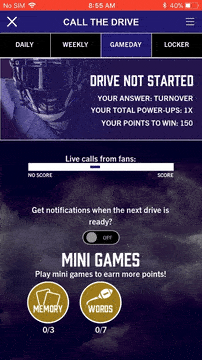 Memory game play animation