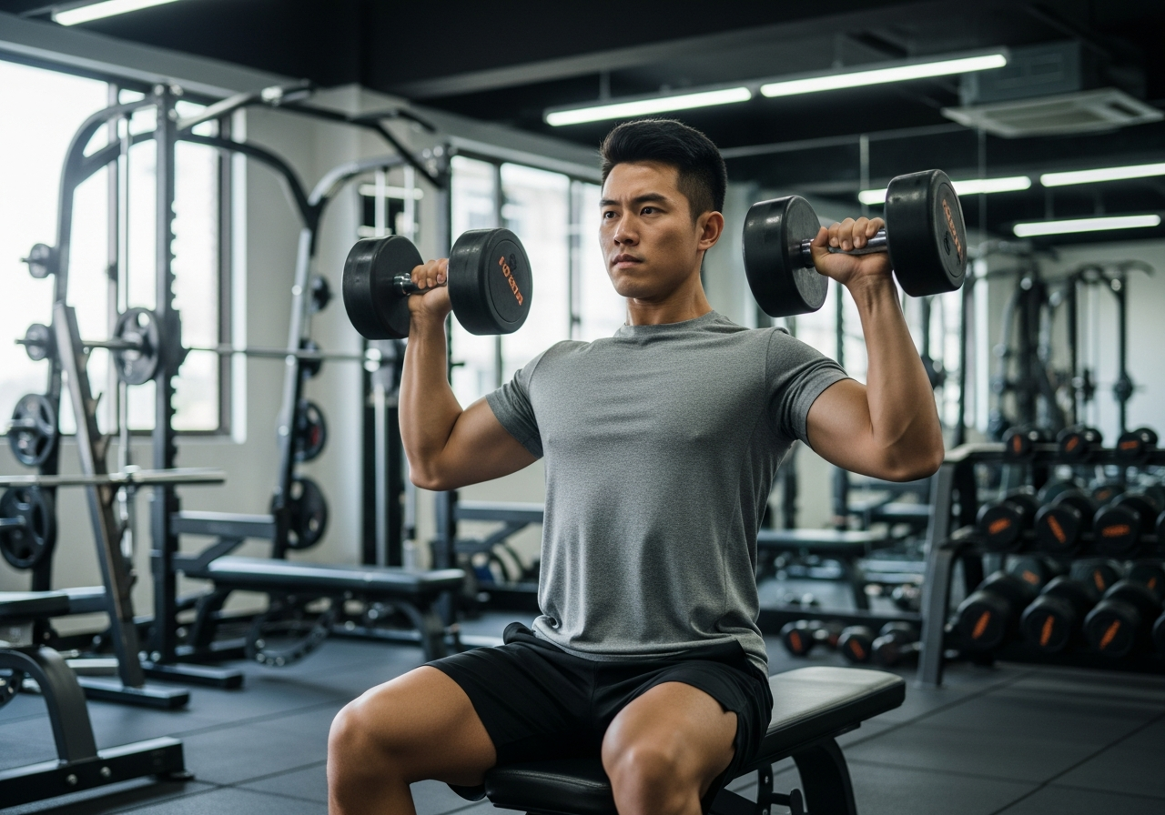 ท่ายกดัมเบล Shoulder Press