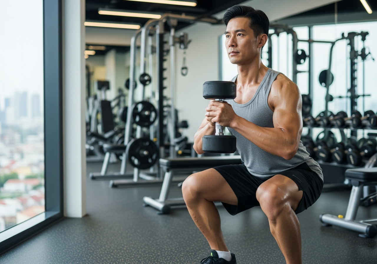 ท่ายกดัมเบล Squat