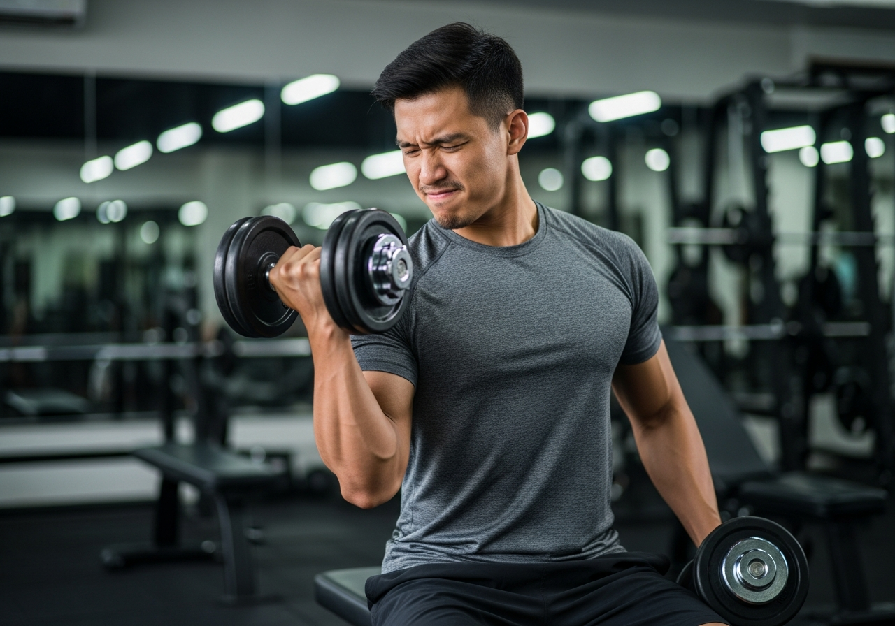 ท่ายกดัมเบล Bicep Curl