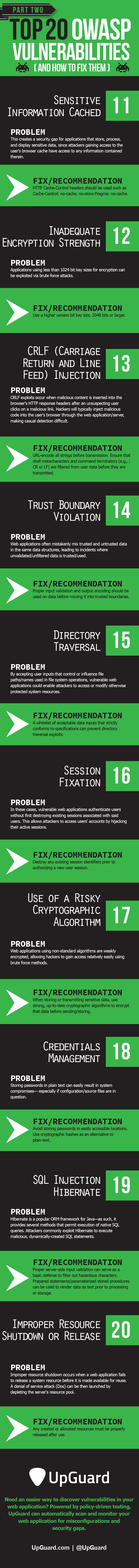 Top 20 OWASP Vulnerabilities And How To Fix Them Infographic