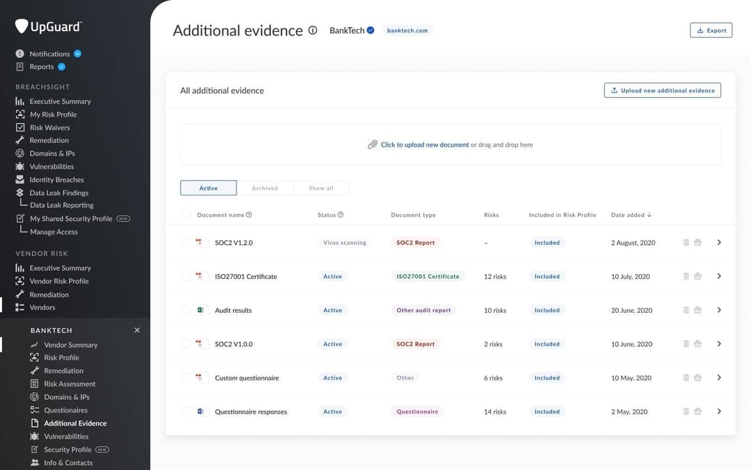Additional Evidence Additional evidence | UpGuard Releases