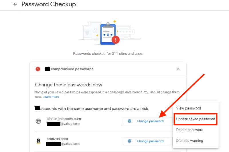 Google password checkup