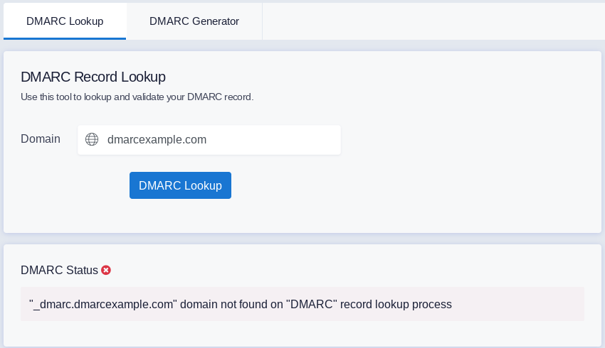 DMARC record lookup