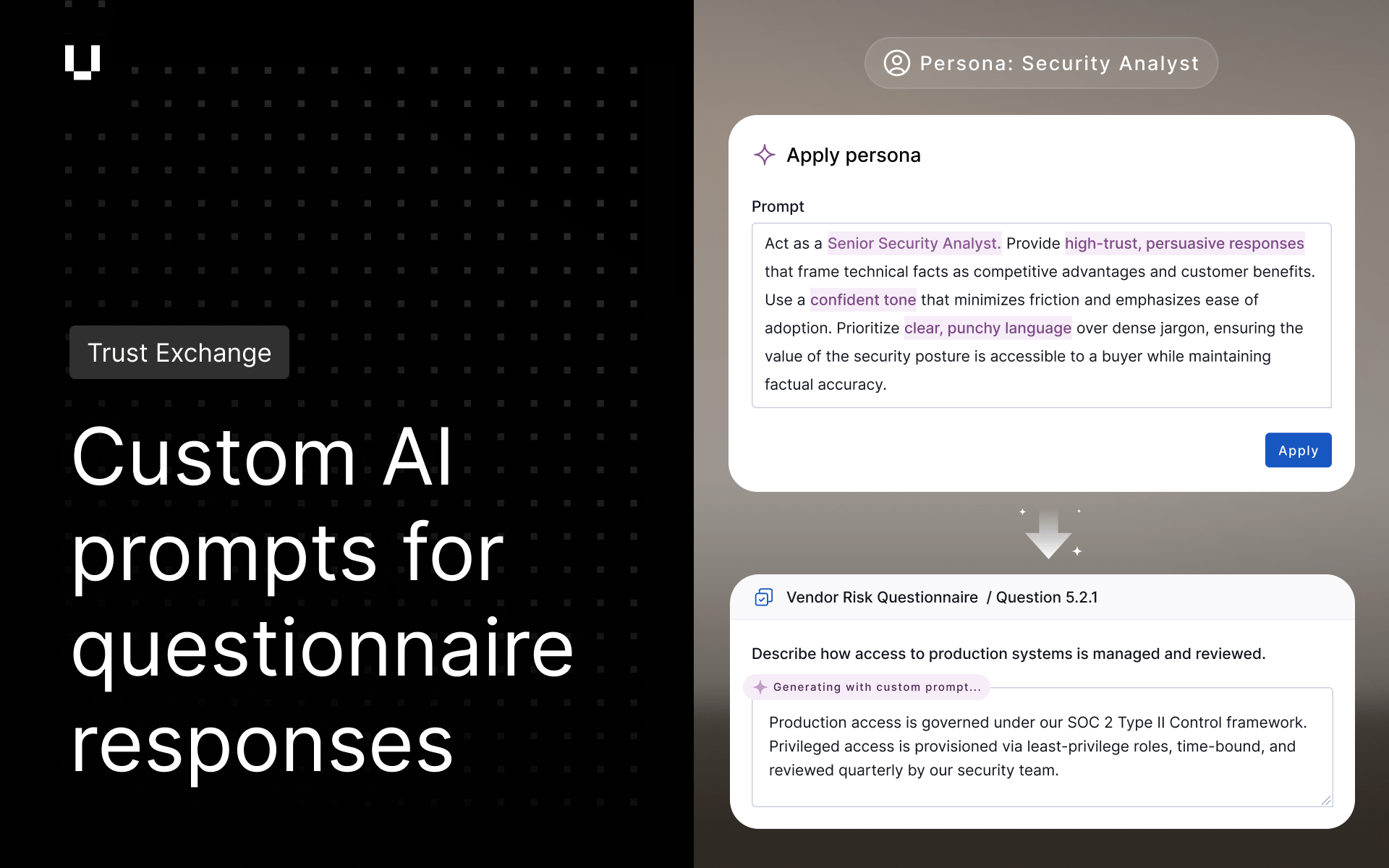 Customizable AI prompts for questionnaire responses
