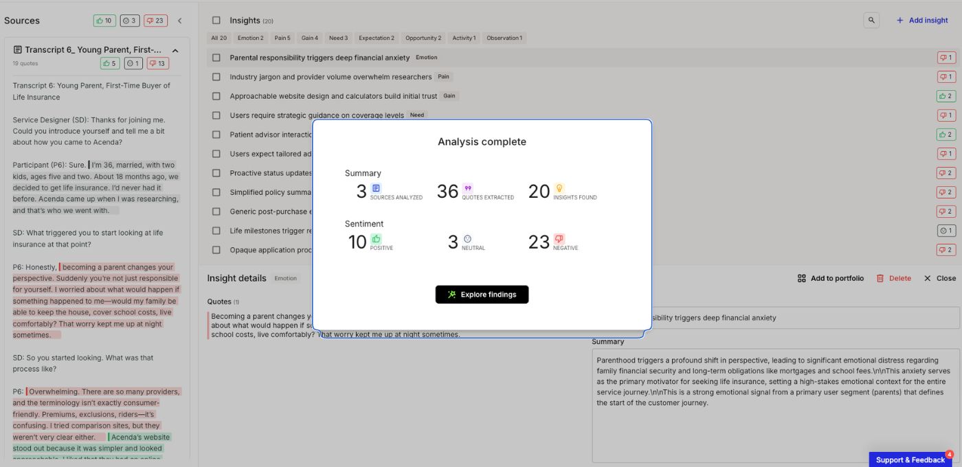 A feature in Smaply: the research hub.