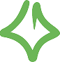 Green four-pointed star-shaped sparkle icon.