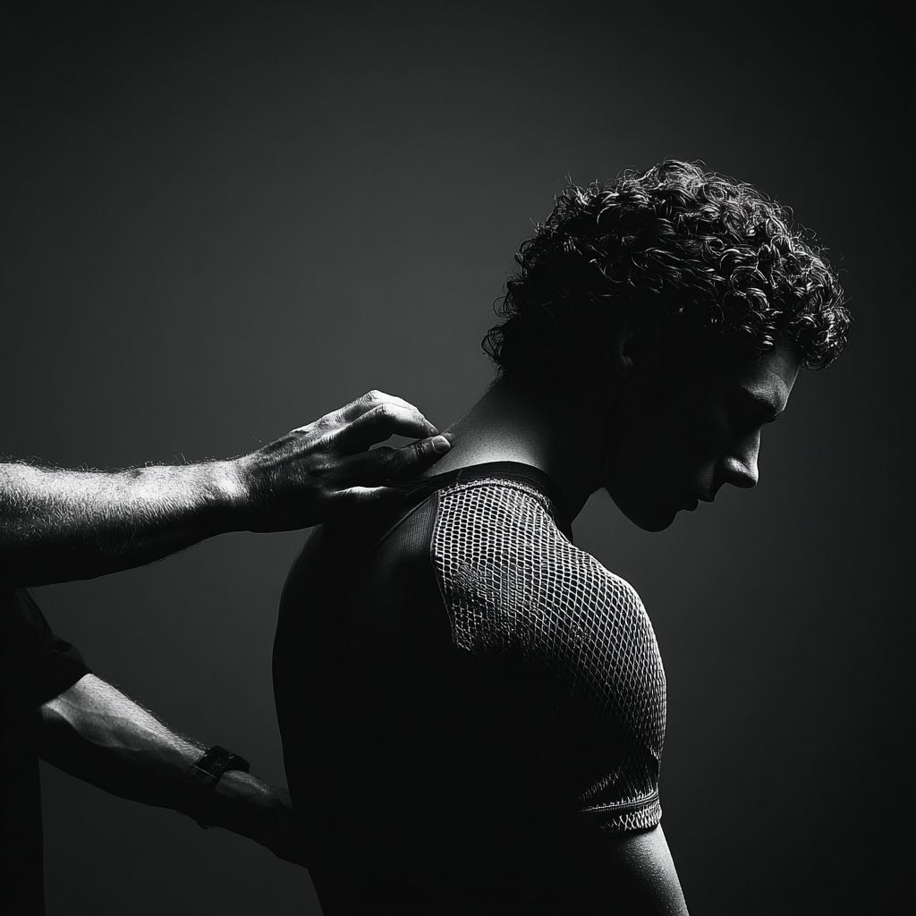 Chiropractor assessing how the upper body adapts to foot and ankle pain