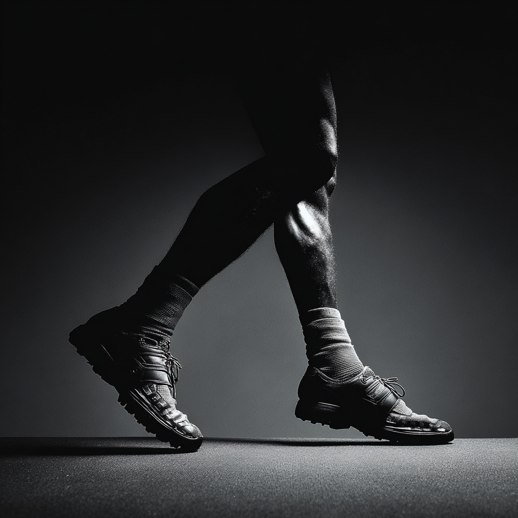 Close-up of legs walking comfortably after foot and ankle care
