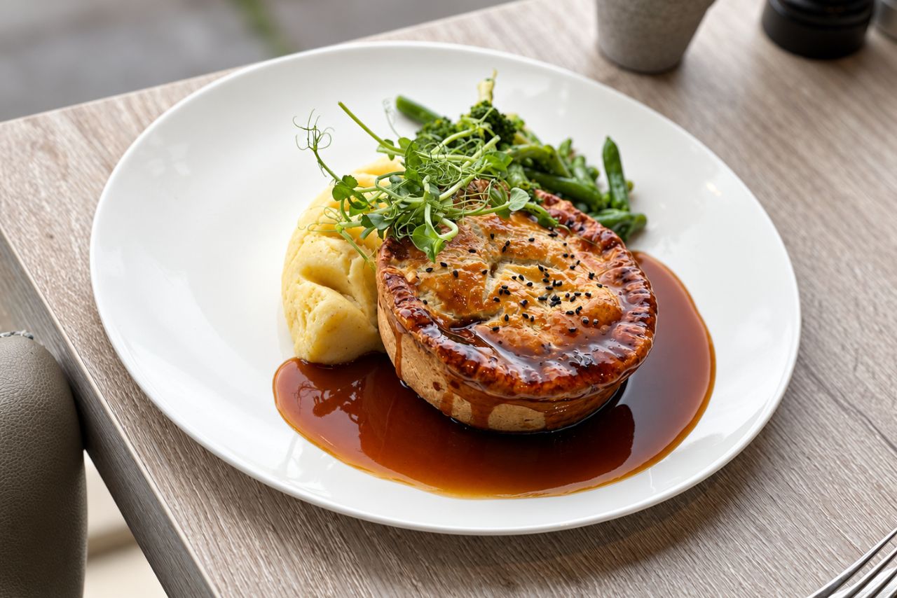 Beef brisket pie at Cafe Grand, Grasmere