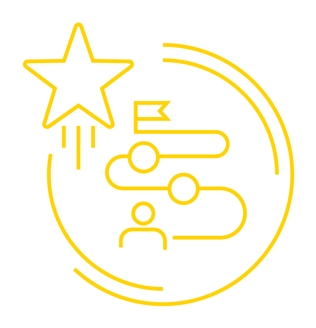 A striking white sunburst icon.