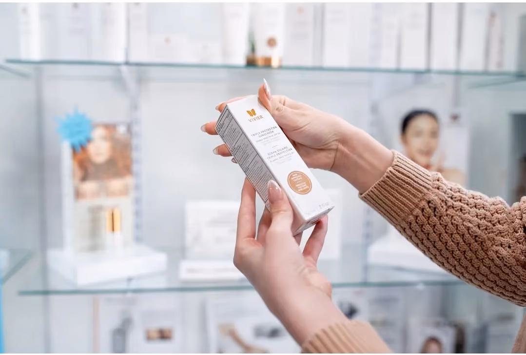 Professional-grade Vivier skincare product in a medical aesthetics clinic