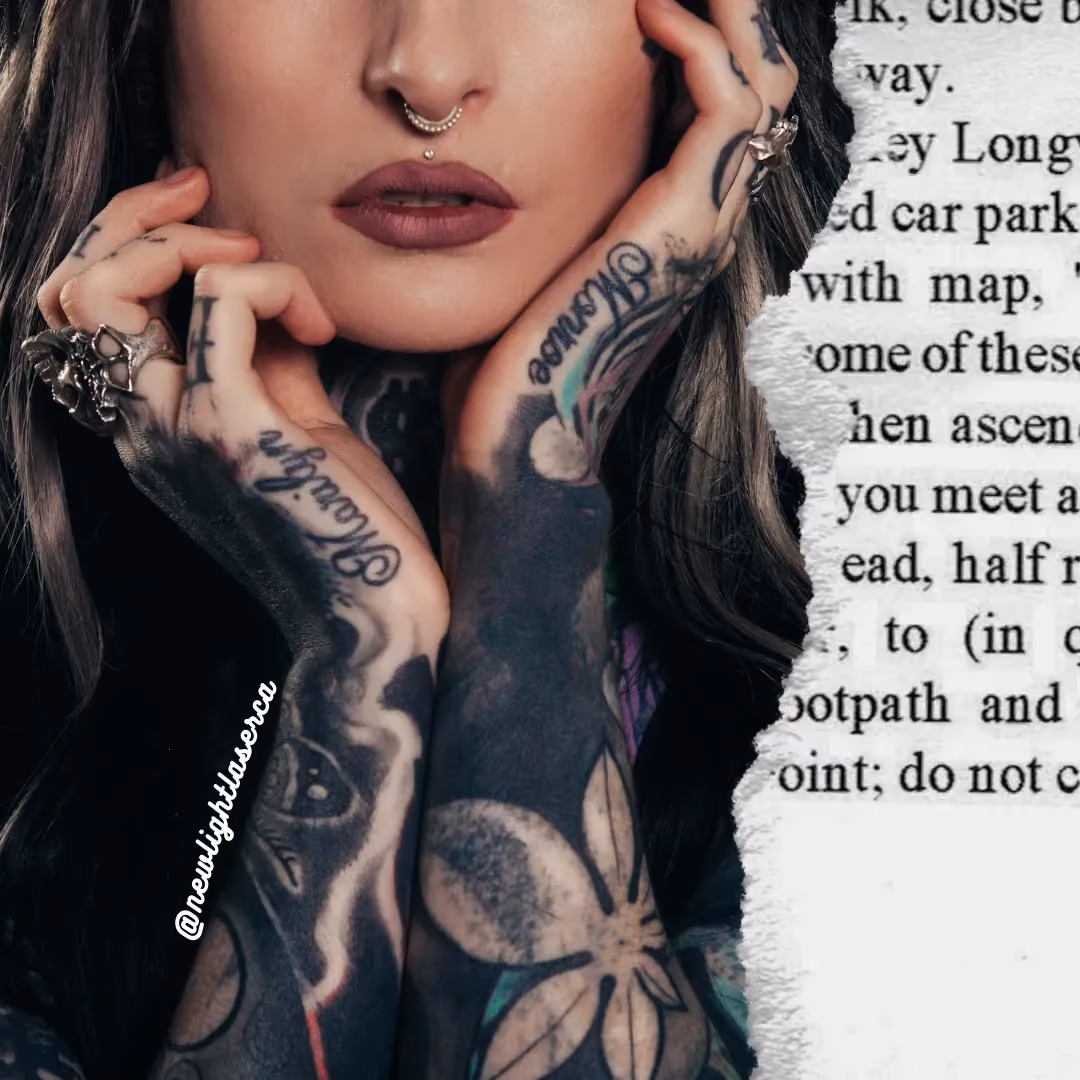 Person with extensive arm and hand tattoos considering tattoo removal