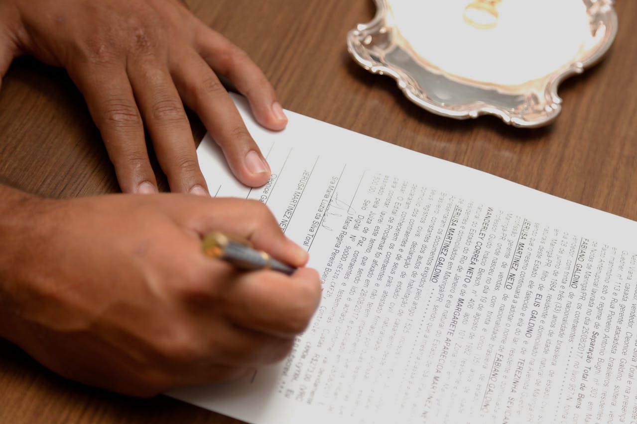 a person signing a waiver 