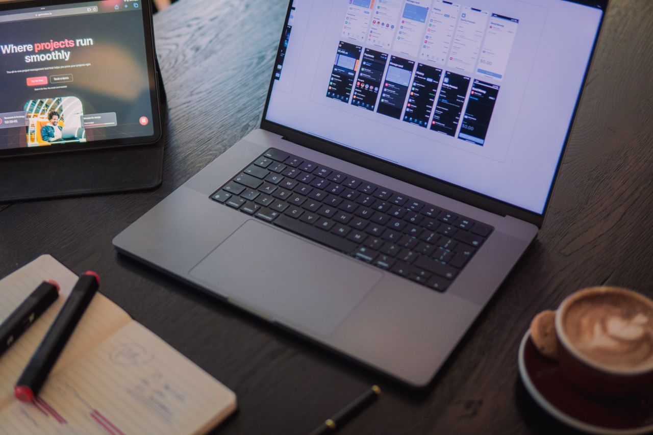 Laptop on desk