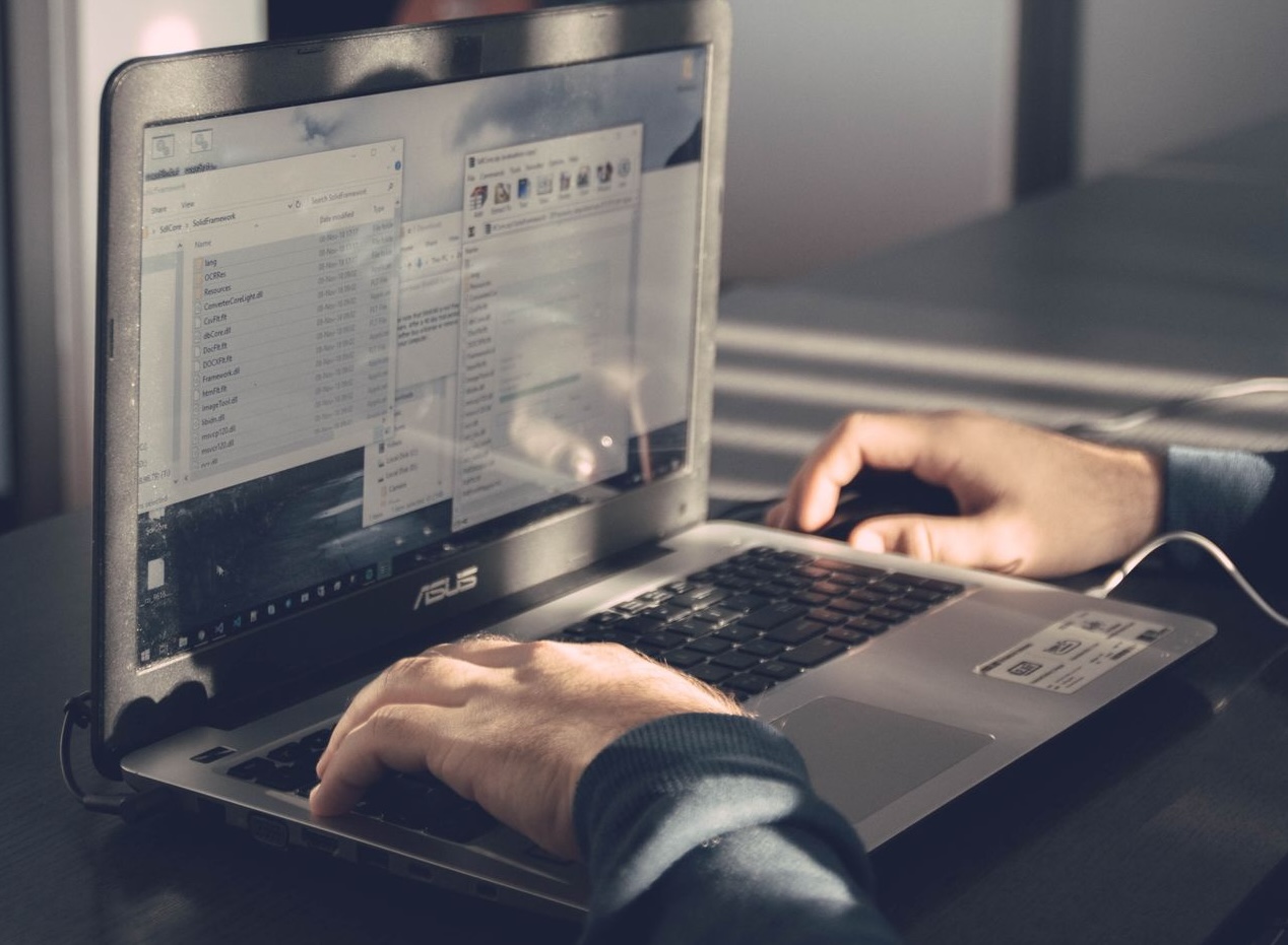 a person working on his laptop
