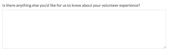 Nonprofit Volunteer Survey: Long Answer Question