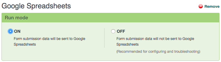 Activate Formstack Google Sheets Integration