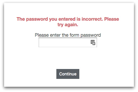 Web Form Security: Incorrect Password