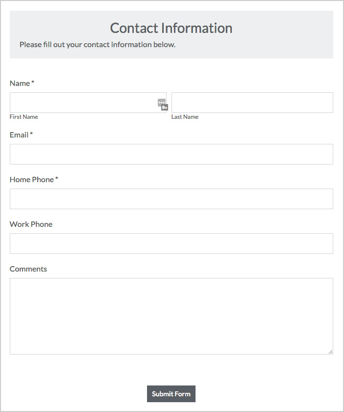 Formstack Contact Form Example