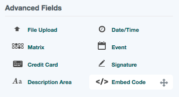 Formstack Embed Code Field