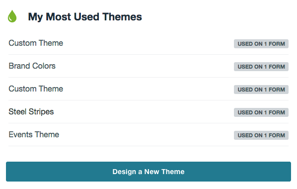 Form builder most used theme templates