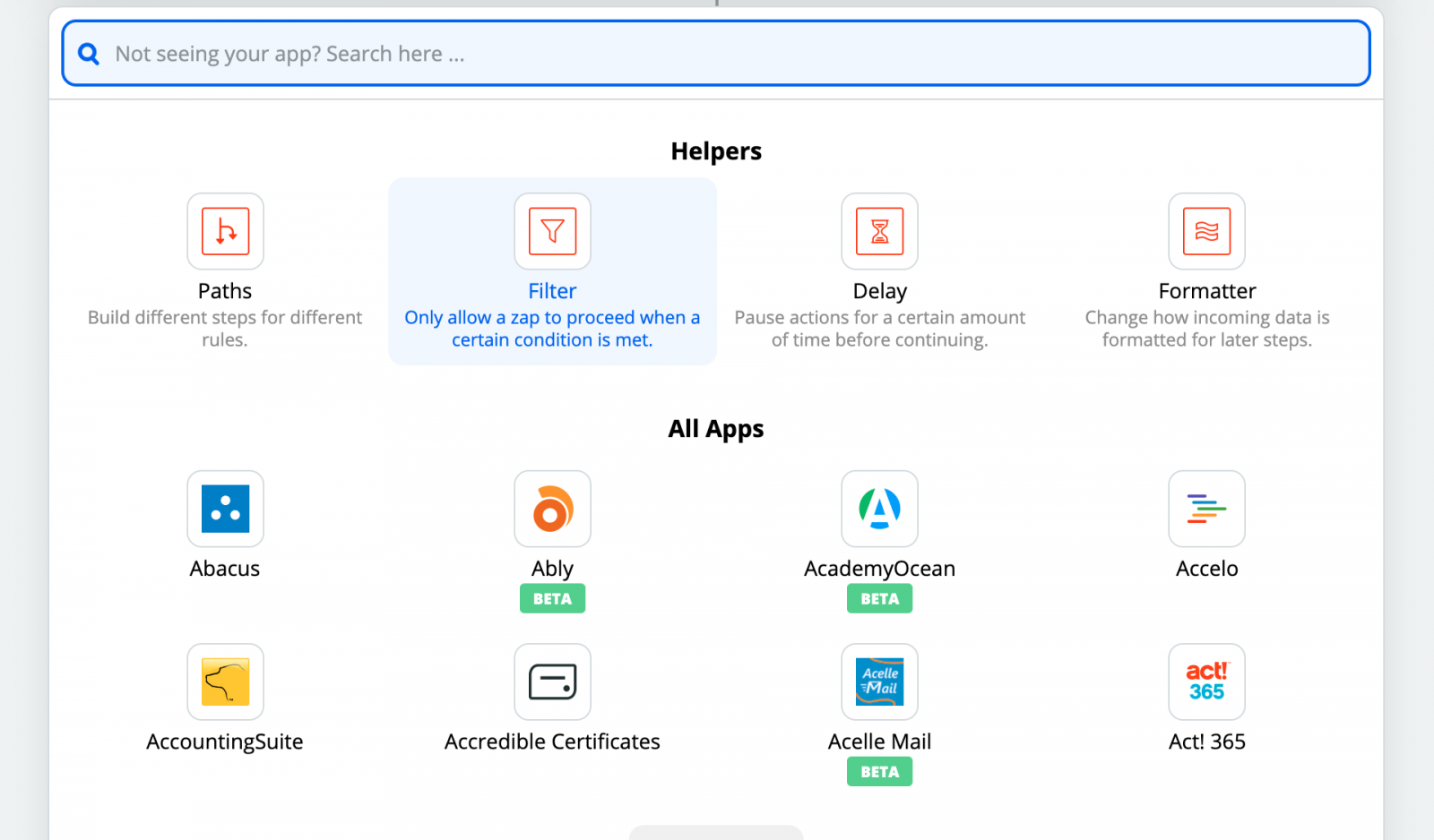 Zapier Product Screenshot