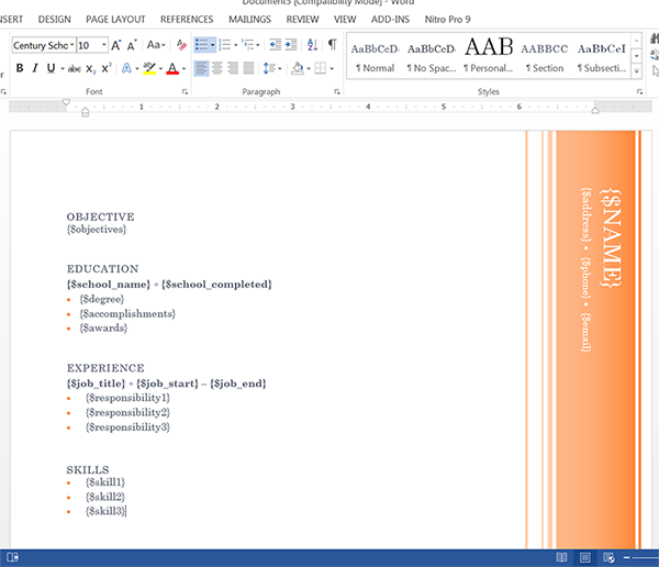 Word Document Template 