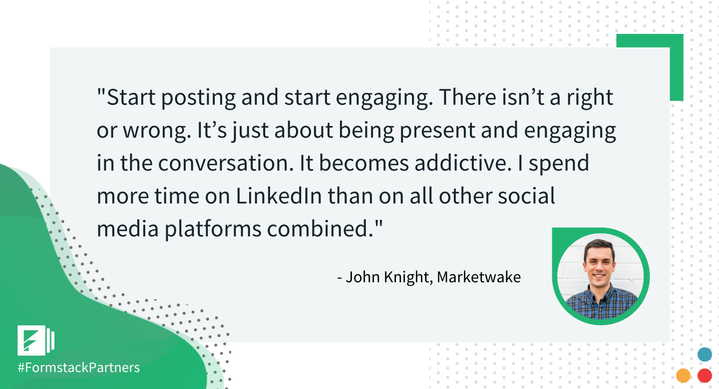 John Knight, Salesforce Lead at Marketwake discusses sharing on Linkedin.