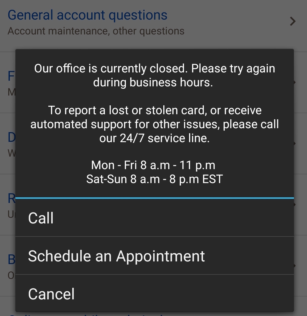 Live chat out of office message example