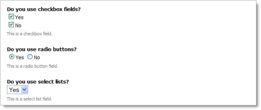 checkboxradiobuttonselectlist