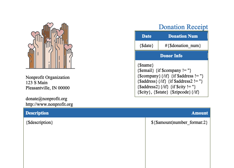 tax receipt template