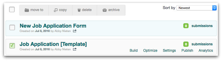 Using a Formstack Form Template
