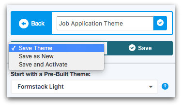 Formstack Theme Editor Save Options