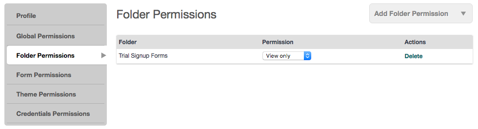 Formstack - Manage Folder Permissions
