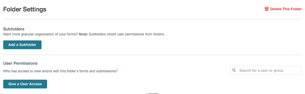 Formstack - Folder Permissions for online forms data security