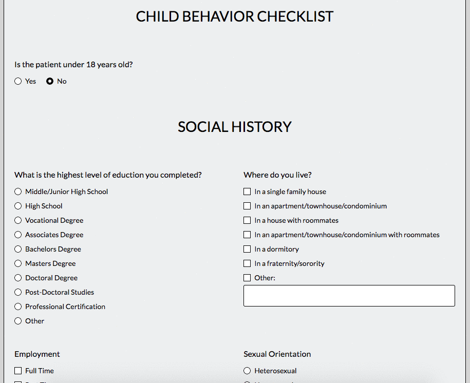 Conditional Logic on Patient Registration Form