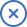 Blue cancel icon with an X inside a circle on a white background.