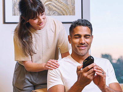 Man using Soberlink device