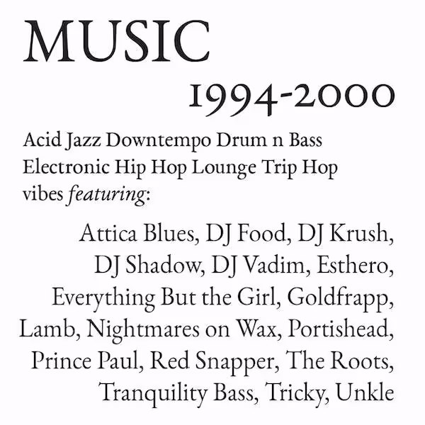 A cover to a mix made by Michael Lahey. There are song titles on top of white.