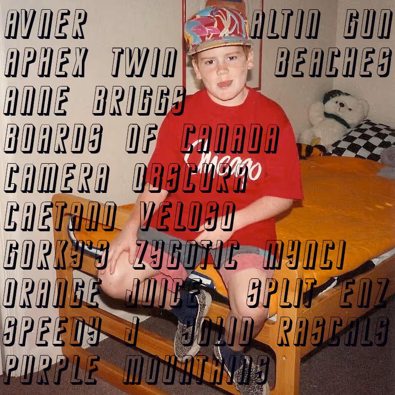 A cover to a mix made by Michael Lahey. There are song titles over  an image of young Michael Lahey.