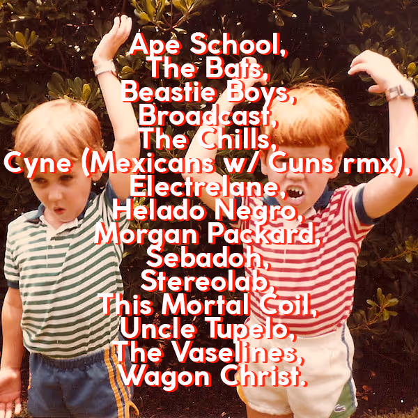 A cover to a mix made by Michael Lahey. There are song titles over  an image of young Michael Lahey and his brother.