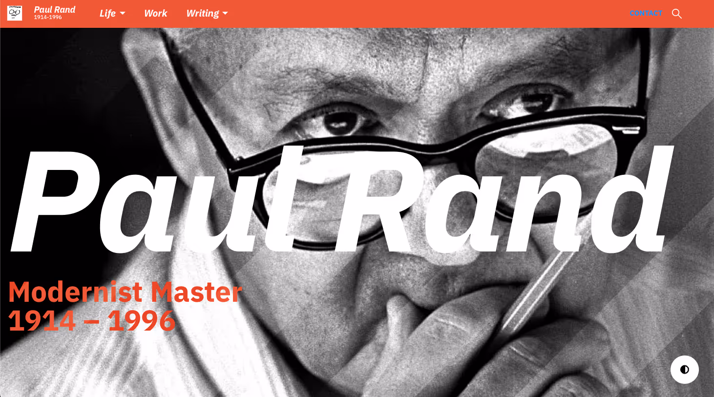 An image of the main page to a website called paulrand.design.