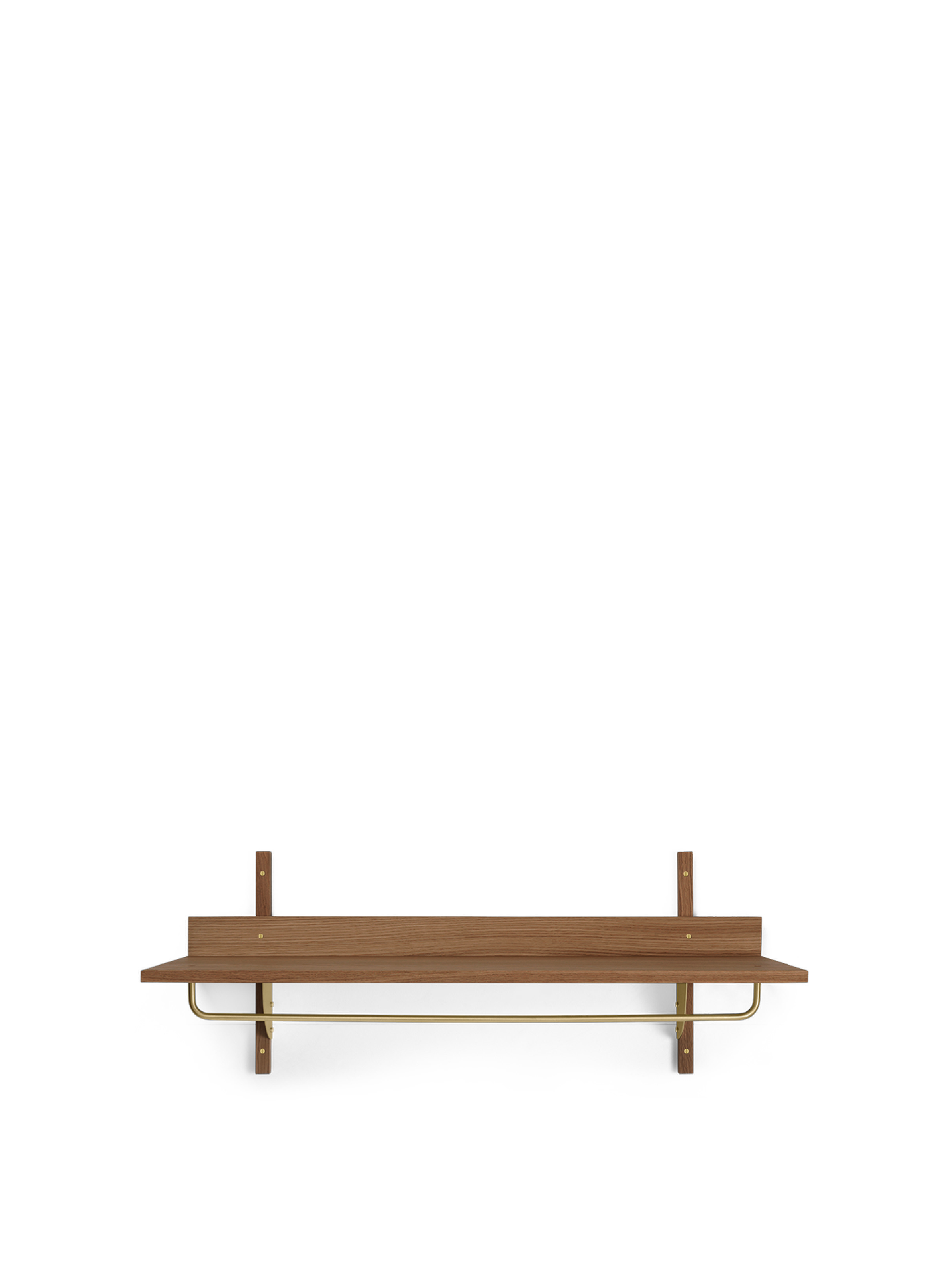 Sector Rack Shelf Smoked Oak Brass