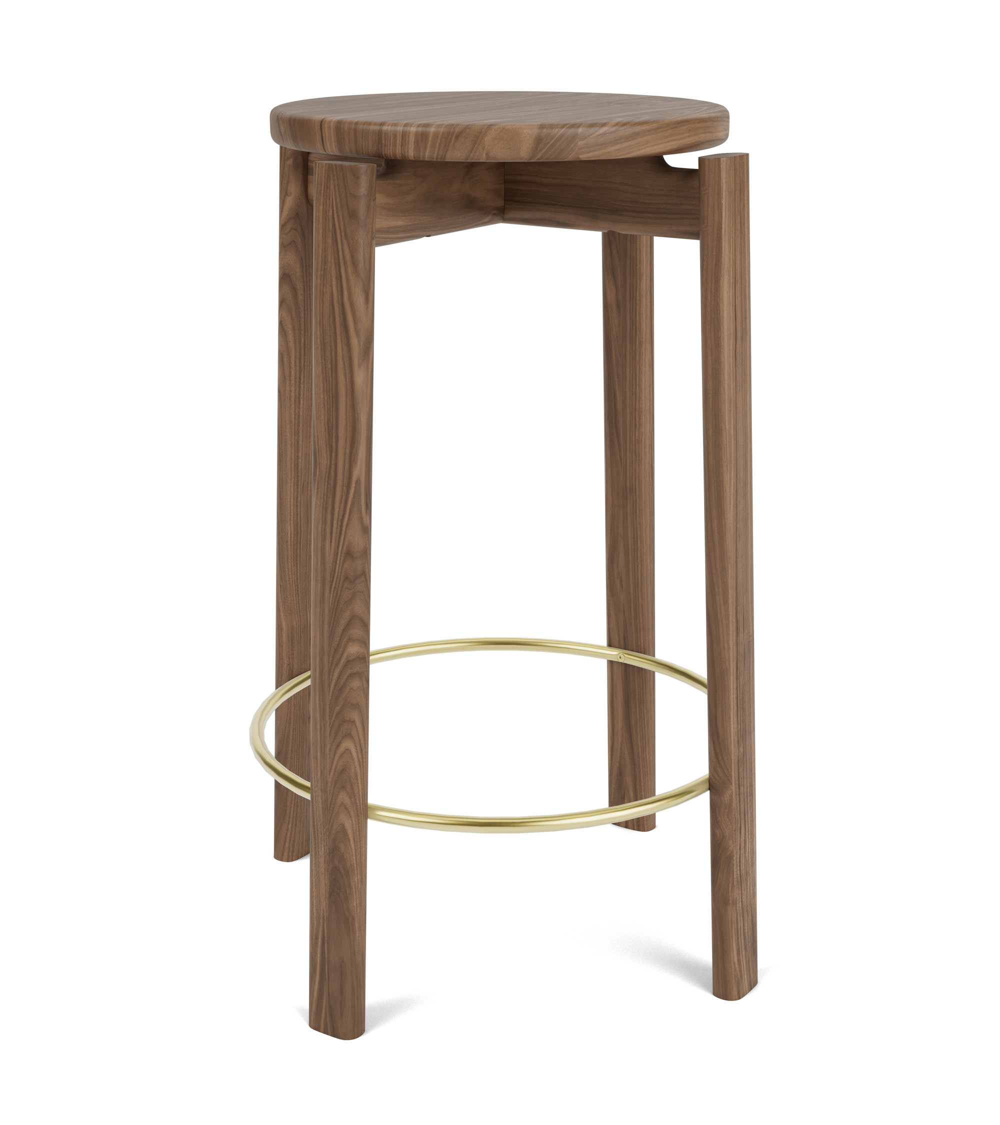 Passage Counter Stool Walnut Brass