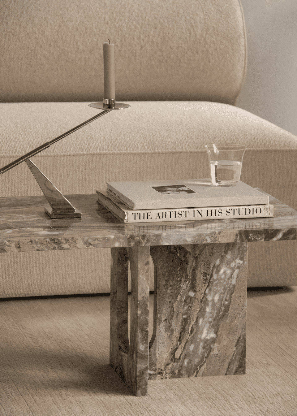 Androgyne Lounge Table, Stone/Marble Grey Galaxy Marble