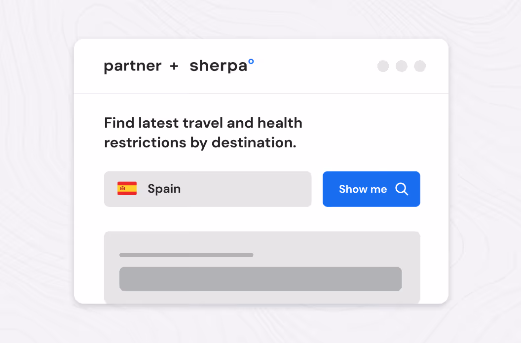 Travel search interface